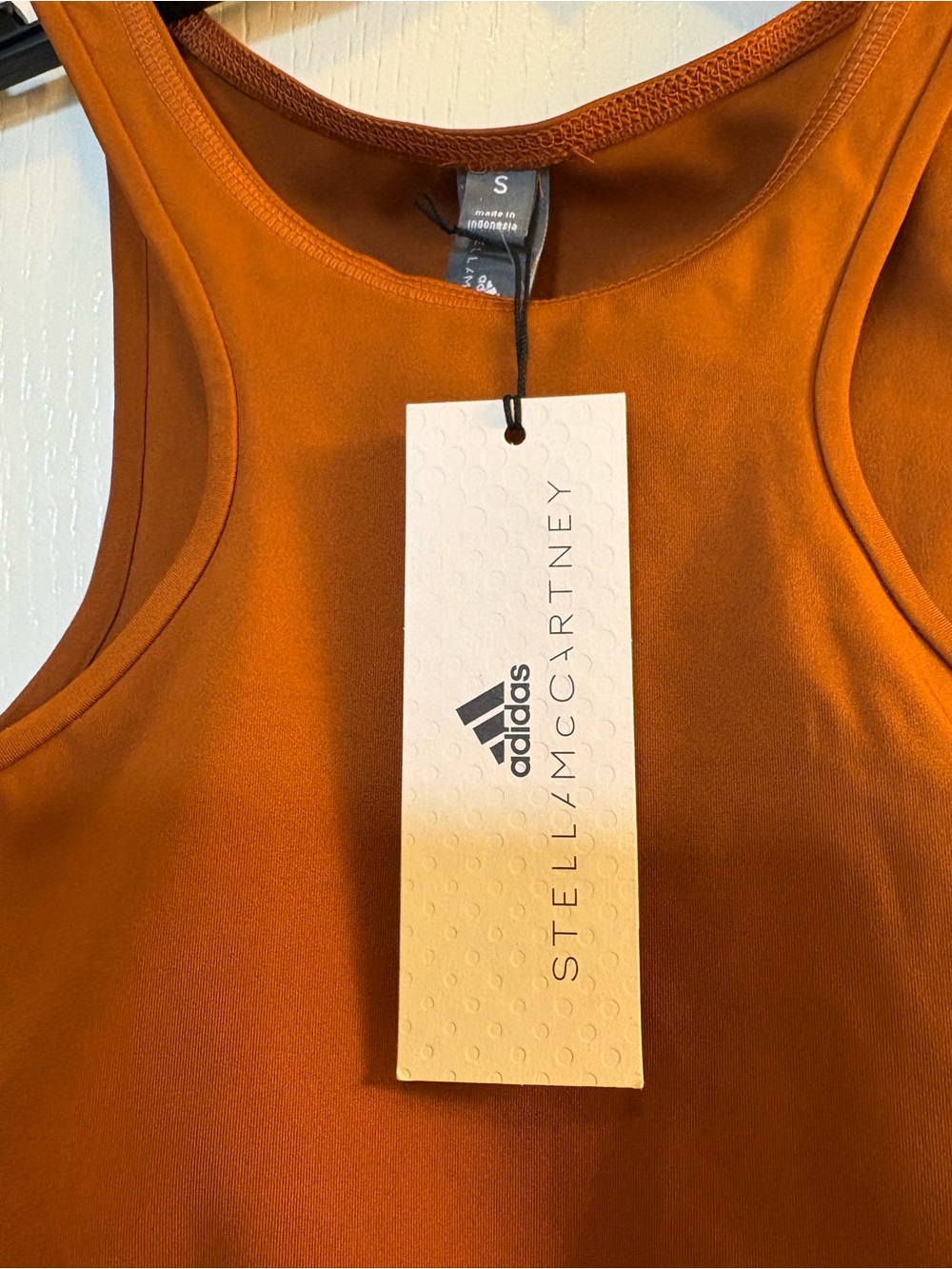 adidas Orange Ribbed Racerback Crop Top - Picture 4 of 9